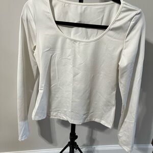 Elegant White Long Sleeve Women's Top